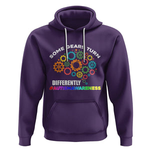 Autism Awareness Hoodie Some Gears Turn Differently Acceptance Neurodiversity Brain Gear TS02 Purple Printyourwear