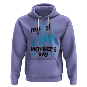 My First Mother's Day Hoodie New Mom Mama Bear Blue Baby Boy TS02 Violet Printyourwear