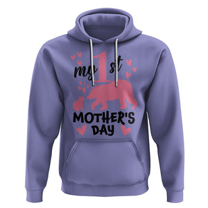 My First Mother's Day Hoodie New Mom Mama Bear Pink Baby Girl TS02 Violet Printyourwear