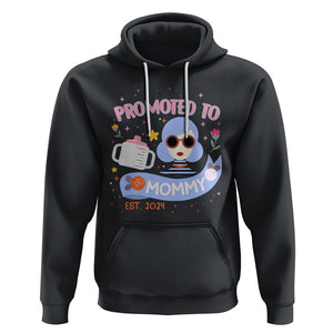 First Mother's Day Hoodie Promoted To Mommy Cool Retro New Mom TS02 Black Printyourwear