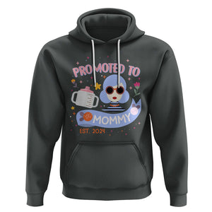 First Mother's Day Hoodie Promoted To Mommy Cool Retro New Mom TS02 Dark Heather Printyourwear