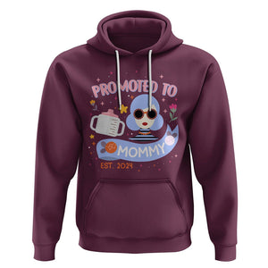 First Mother's Day Hoodie Promoted To Mommy Cool Retro New Mom TS02 Maroon Printyourwear