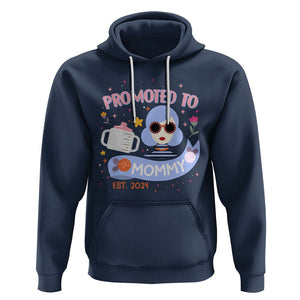 First Mother's Day Hoodie Promoted To Mommy Cool Retro New Mom TS02 Navy Printyourwear