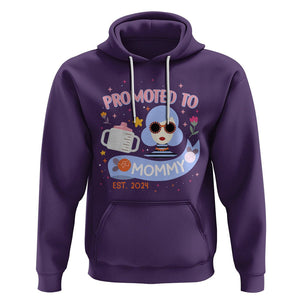 First Mother's Day Hoodie Promoted To Mommy Cool Retro New Mom TS02 Purple Printyourwear