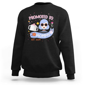 First Mother's Day Sweatshirt Promoted To Mommy Cool Retro New Mom TS02 Black Printyourwear