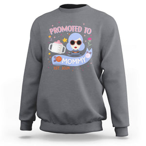 First Mother's Day Sweatshirt Promoted To Mommy Cool Retro New Mom TS02 Charcoal Printyourwear