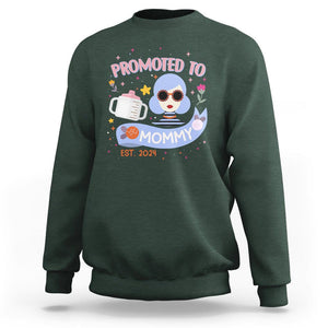 First Mother's Day Sweatshirt Promoted To Mommy Cool Retro New Mom TS02 Dark Forest Green Printyourwear