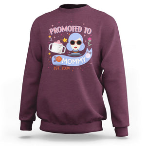 First Mother's Day Sweatshirt Promoted To Mommy Cool Retro New Mom TS02 Maroon Printyourwear