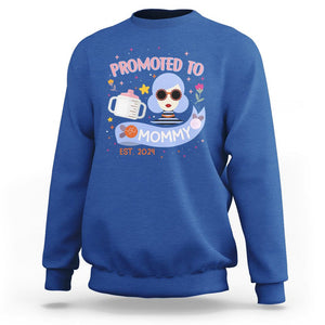 First Mother's Day Sweatshirt Promoted To Mommy Cool Retro New Mom TS02 Royal Blue Printyourwear