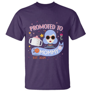 First Mother's Day T Shirt Promoted To Mommy Cool Retro New Mom TS02 Purple Printyourwear