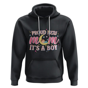 First Mother's Day Hoodie Proud New Mom It's A Boy Blue Baby TS02 Black Printyourwear