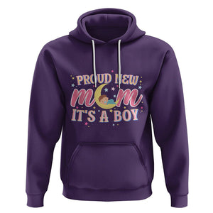 First Mother's Day Hoodie Proud New Mom It's A Boy Blue Baby TS02 Purple Printyourwear