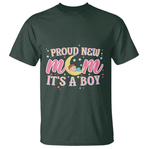 First Mother's Day T Shirt Proud New Mom It's A Boy Blue Baby TS02 Dark Forest Green Printyourwear