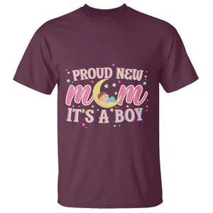 First Mother's Day T Shirt Proud New Mom It's A Boy Blue Baby TS02 Maroon Printyourwear