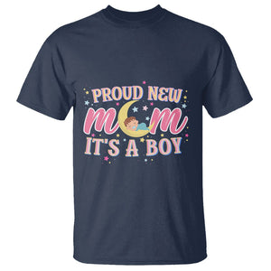 First Mother's Day T Shirt Proud New Mom It's A Boy Blue Baby TS02 Navy Printyourwear