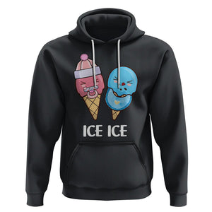 First Mother's Day Hoodie Ice Ice Baby Blue Pink Icecream TS02 Black Printyourwear