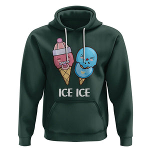 First Mother's Day Hoodie Ice Ice Baby Blue Pink Icecream TS02 Dark Forest Green Printyourwear