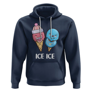 First Mother's Day Hoodie Ice Ice Baby Blue Pink Icecream TS02 Navy Printyourwear