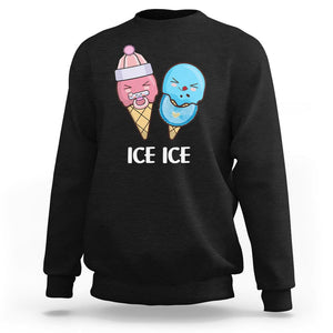 First Mother's Day Sweatshirt Ice Ice Baby Blue Pink Icecream TS02 Black Printyourwear