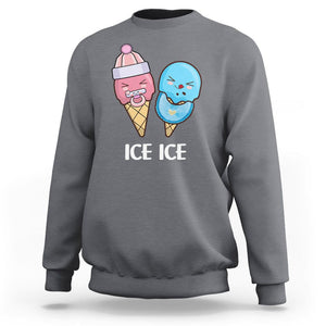 First Mother's Day Sweatshirt Ice Ice Baby Blue Pink Icecream TS02 Charcoal Printyourwear