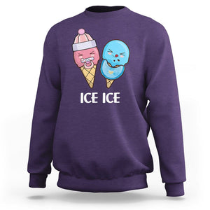 First Mother's Day Sweatshirt Ice Ice Baby Blue Pink Icecream TS02 Purple Printyourwear