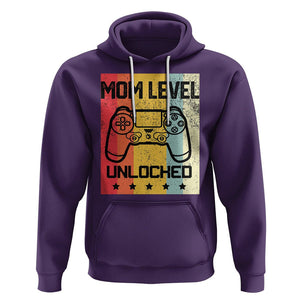 Funny New Mom Hoodie Level Unlocked Retro Video Game Controller TS02 Purple Printyourwear