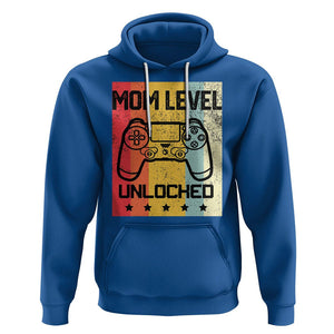 Funny New Mom Hoodie Level Unlocked Retro Video Game Controller TS02 Royal Blue Printyourwear