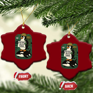 Funny Penguin Resist Ceramic Ornament No Tarriffs Activism Graphic TS02 Print Your Wear