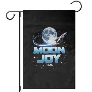 Celestial Moon Joy 2026 Garden Flag Rocket Launch '26 Lunar Mission Celebration TS02 Black Print Your Wear