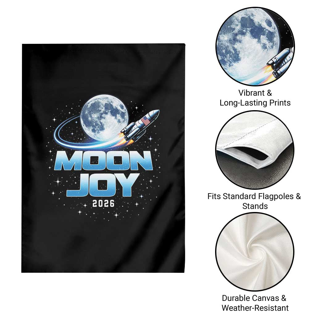 Celestial Moon Joy 2026 Garden Flag Rocket Launch '26 Lunar Mission Celebration TS02 Print Your Wear