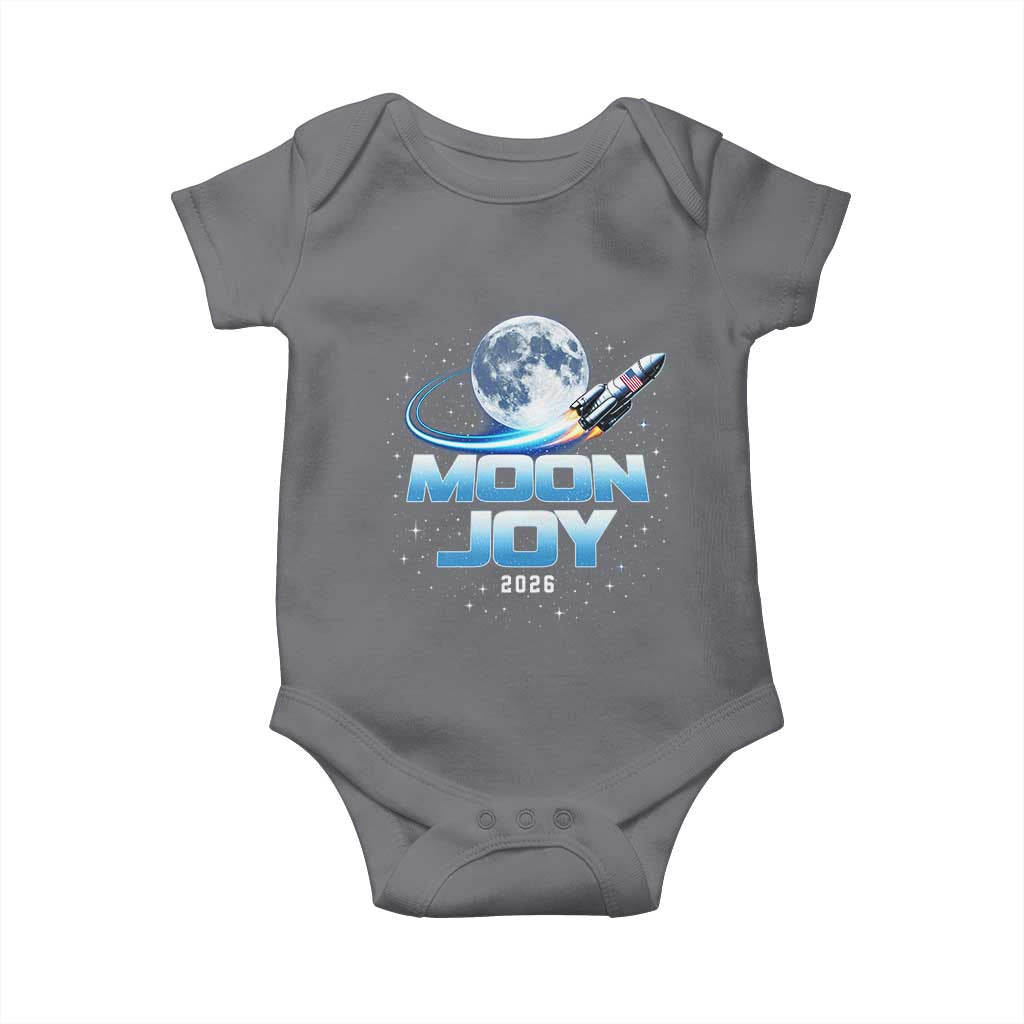 Celestial Moon Joy 2026 Baby Onesie Rocket Launch '26 Lunar Mission Celebration TS02 Charcoal Print Your Wear