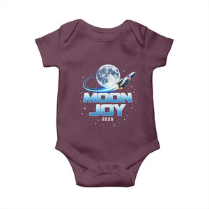 Celestial Moon Joy 2026 Baby Onesie Rocket Launch '26 Lunar Mission Celebration TS02 Maroon Print Your Wear