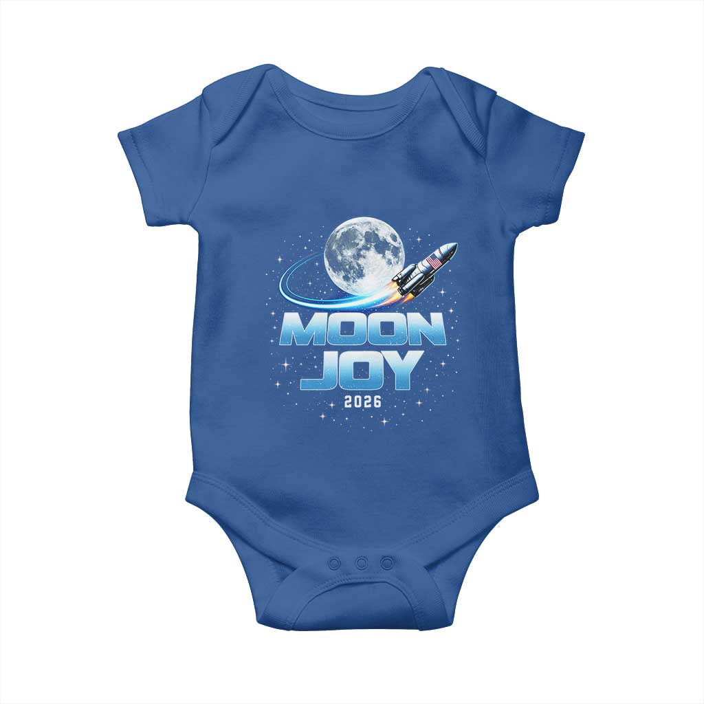 Celestial Moon Joy 2026 Baby Onesie Rocket Launch '26 Lunar Mission Celebration TS02 Royal Blue Print Your Wear