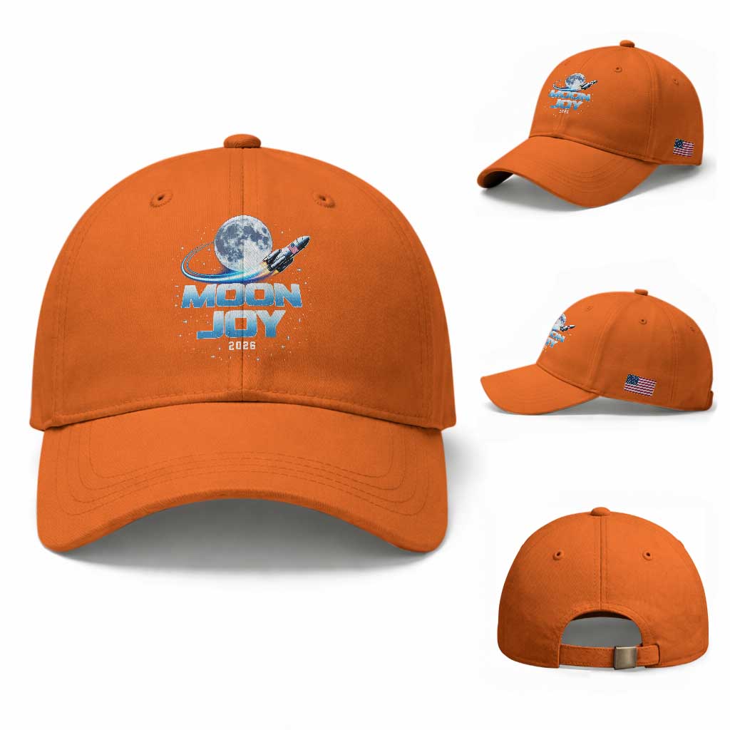 Celestial Moon Joy 2026 Baseball Cap Rocket Launch '26 Lunar Mission Celebration TS02 Baseball Cap Universal Fit Orange Print Your Wear