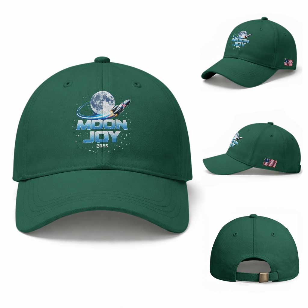 Celestial Moon Joy 2026 Baseball Cap Rocket Launch '26 Lunar Mission Celebration TS02 Baseball Cap Universal Fit Irish Green Print Your Wear