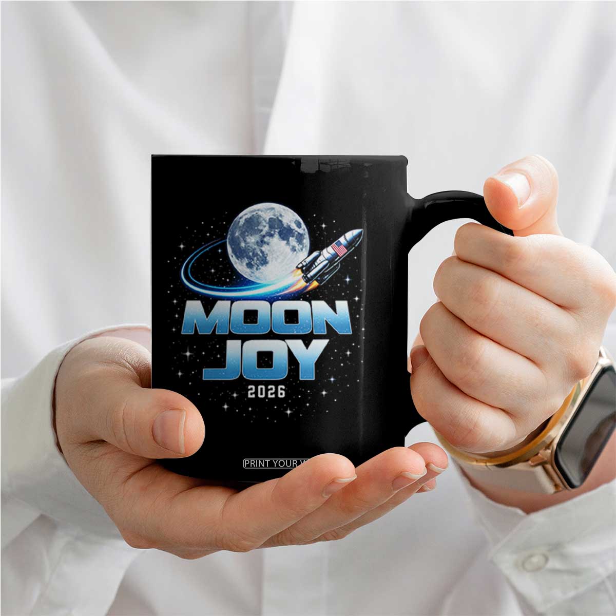 Celestial Moon Joy 2026 Coffee Mug Rocket Launch '26 Lunar Mission Celebration TS02 Print Your Wear