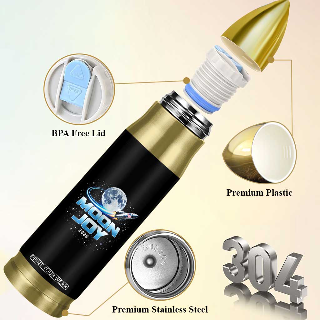 Celestial Moon Joy 2026 Bullet Tumbler Rocket Launch '26 Lunar Mission Celebration TS02 Print Your Wear