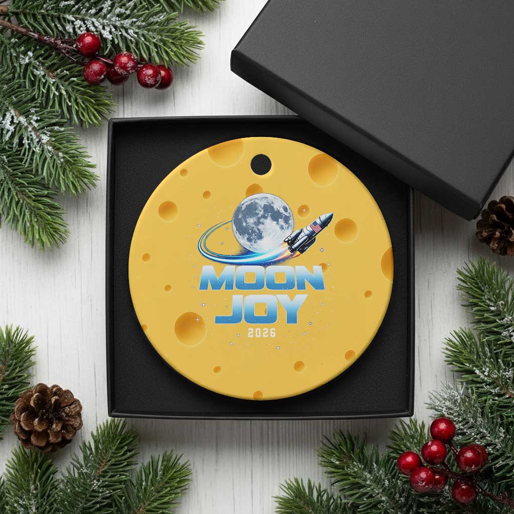 Celestial Moon Joy 2026 Ceramic Ornament Rocket Launch '26 Lunar Mission Celebration TS02 1pc Yellow Cheese Print Your Wear