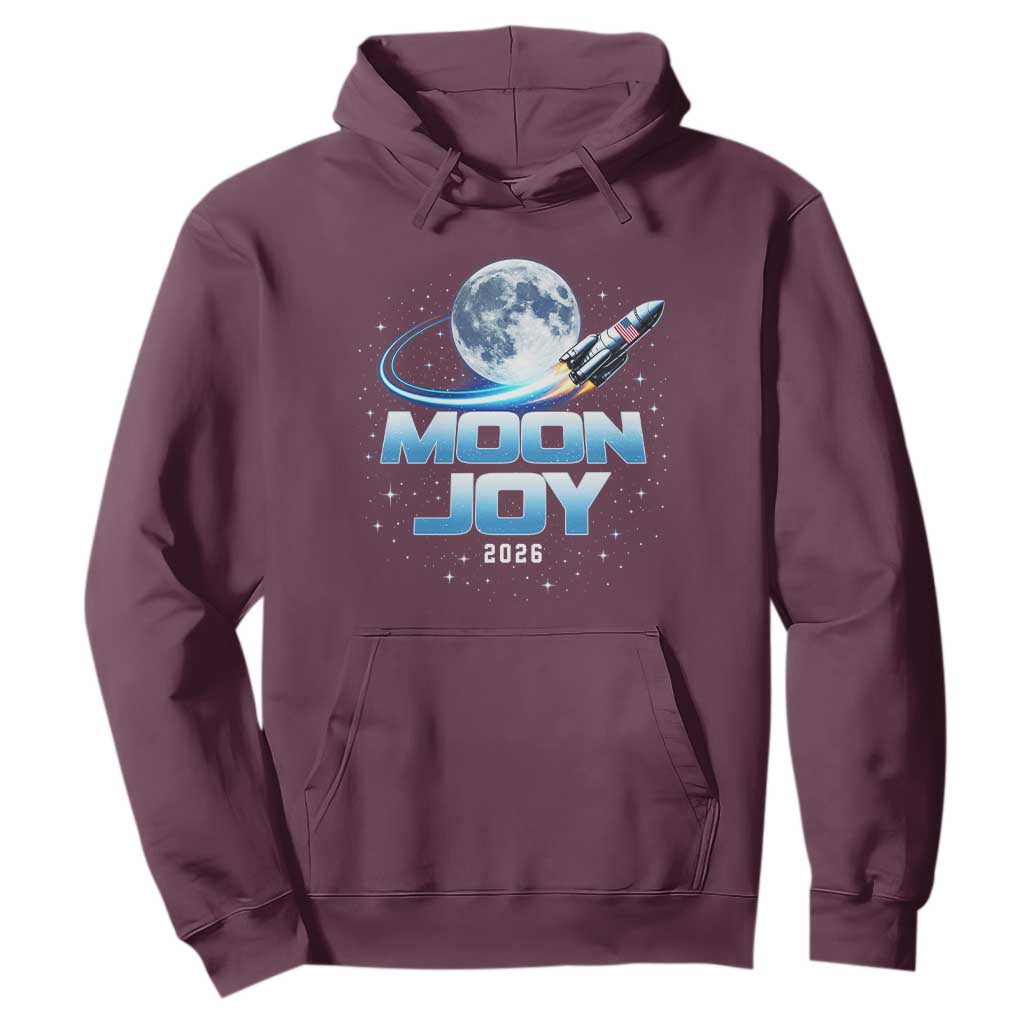 Celestial Moon Joy 2026 Hoodie Rocket Launch '26 Lunar Mission Celebration TS02 Maroon Print Your Wear