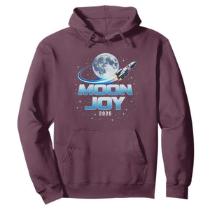 Celestial Moon Joy 2026 Hoodie Rocket Launch '26 Lunar Mission Celebration TS02 Maroon Print Your Wear