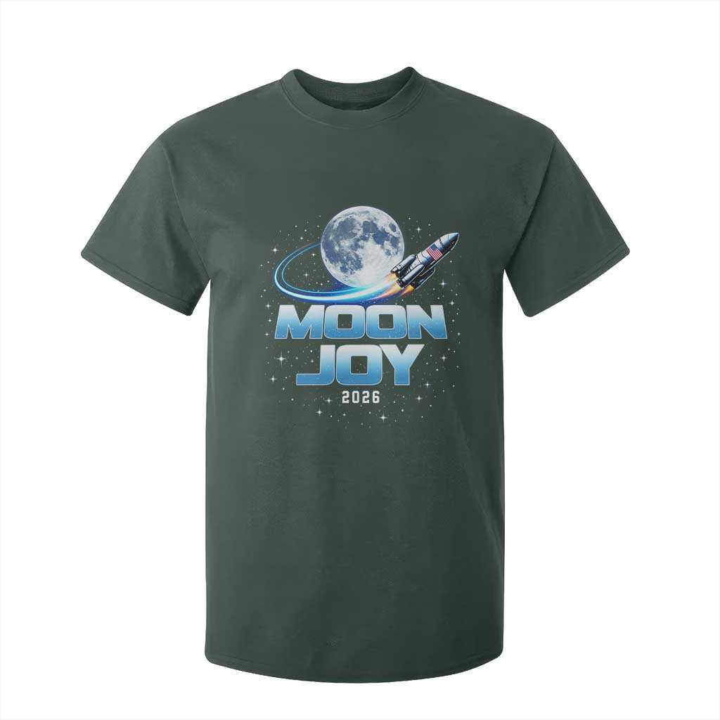 Celestial Moon Joy 2026 T Shirt For Kid Rocket Launch '26 Lunar Mission Celebration TS02 Dark Forest Green Print Your Wear