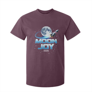 Celestial Moon Joy 2026 T Shirt For Kid Rocket Launch '26 Lunar Mission Celebration TS02 Maroon Print Your Wear