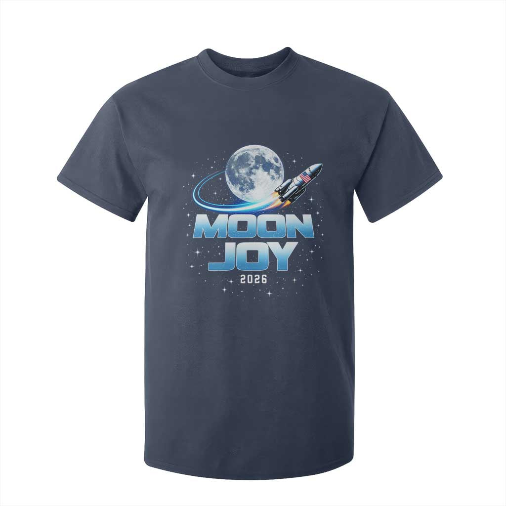 Celestial Moon Joy 2026 T Shirt For Kid Rocket Launch '26 Lunar Mission Celebration TS02 Navy Print Your Wear