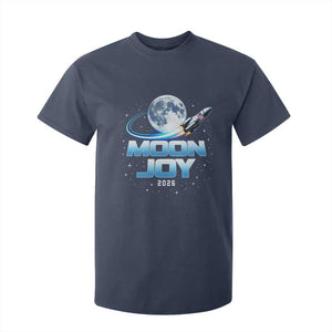 Celestial Moon Joy 2026 T Shirt For Kid Rocket Launch '26 Lunar Mission Celebration TS02 Navy Print Your Wear