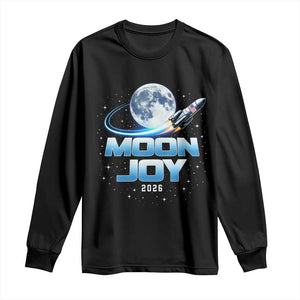 Celestial Moon Joy 2026 Long Sleeve Shirt Rocket Launch '26 Lunar Mission Celebration TS02 Black Print Your Wear
