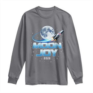 Celestial Moon Joy 2026 Long Sleeve Shirt Rocket Launch '26 Lunar Mission Celebration TS02 Charcoal Print Your Wear