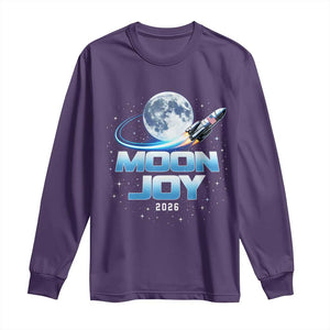Celestial Moon Joy 2026 Long Sleeve Shirt Rocket Launch '26 Lunar Mission Celebration TS02 Purple Print Your Wear