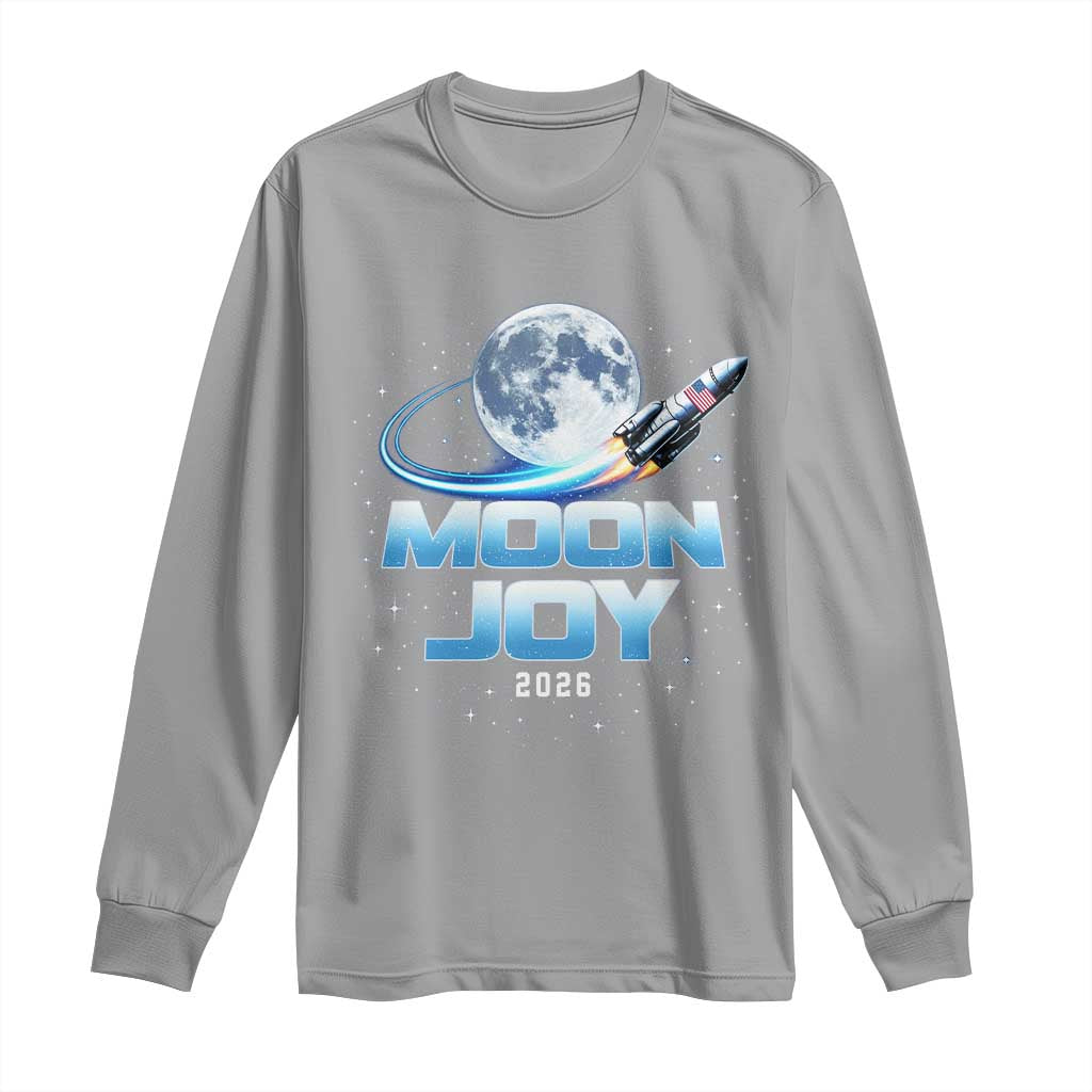 Celestial Moon Joy 2026 Long Sleeve Shirt Rocket Launch '26 Lunar Mission Celebration TS02 Sport Gray Print Your Wear