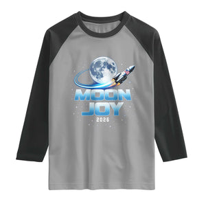 Celestial Moon Joy 2026 Raglan Shirt Rocket Launch '26 Lunar Mission Celebration TS02 Sport Gray Black Print Your Wear