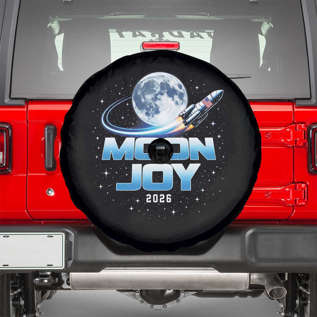 Celestial Moon Joy 2026 Spare Tire Cover Rocket Launch '26 Lunar Mission Celebration TS02 Black Print Your Wear